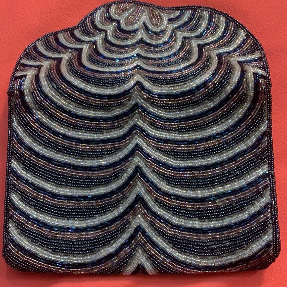 VINTAGE BEADED EVENING CLUTCH UNBRANDED VTG ART DECO - Picture 8 of 11